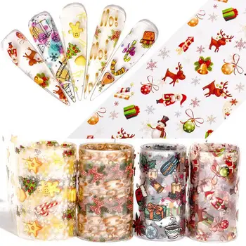 

New 4cm*80cm Holographic Nail Foil Set Transparent Christmas laser Series Transfer Sticker Manicure Nail Art Decals