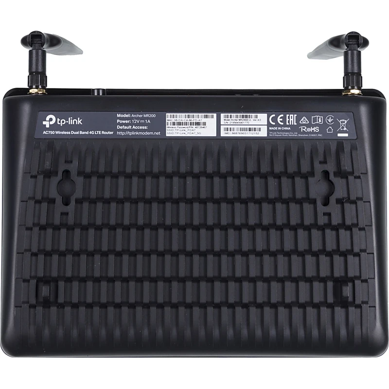 Роутер беспроводной TP-Link Archer MR200 AC750 10/100BASE-TX/4G черный