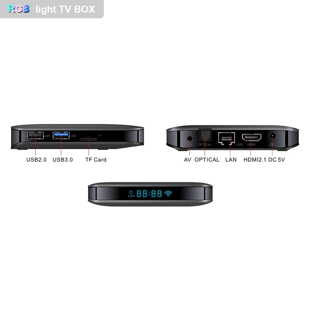 a95x F3 воздуха 8K tv box с 6 цифр RGB светильник Dual Band WI-FI BT Поддержка PLEX YOUTUBE 4K игры Netflix комплект компьютерной приставки к телевизору