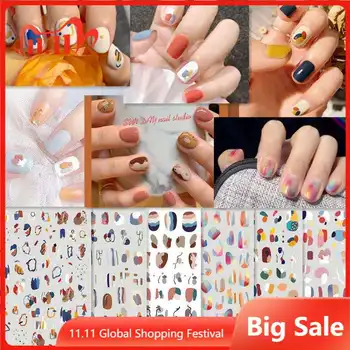 

1 Sheet Nail Art Stickers Colorful Flower Graffiti Love Heart Waterproof Nail Sticker Adhesive 3D Nail Decals Nail Art Tools