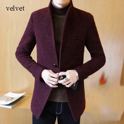 

Winter Wool Coat Men Slim Fit Jacket Mens New 2918 Long Windbreaker Overcoat Manteau Homme Male Plus Size 3XL LX782