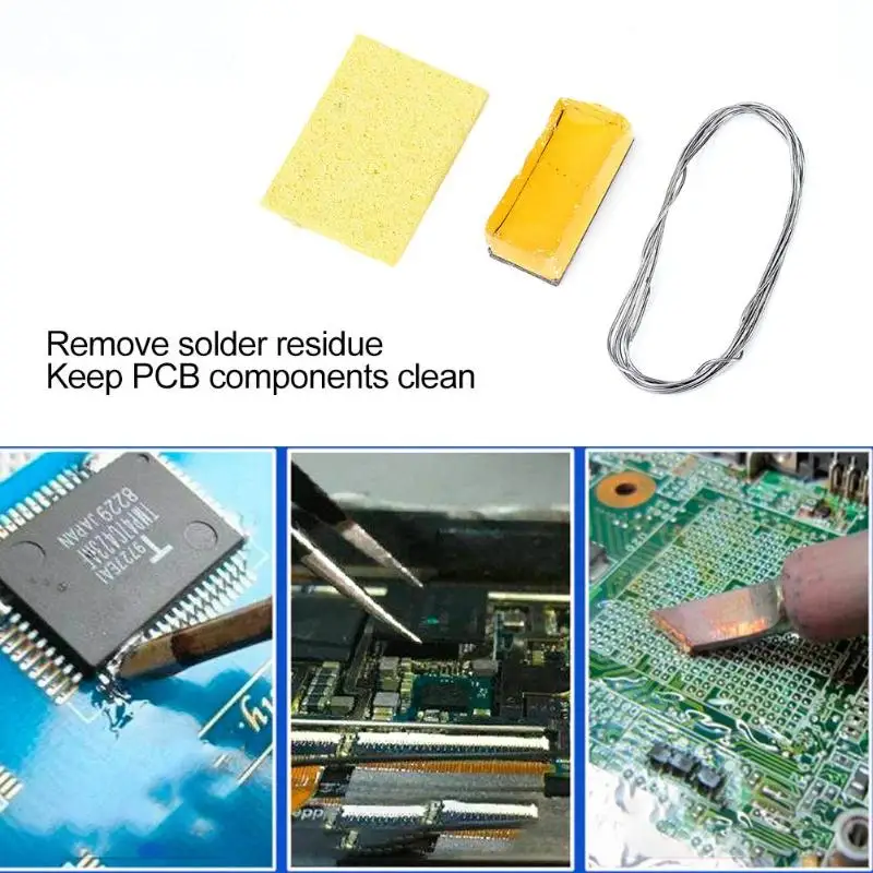 Железный кончик паяльника Сварка PCB чистящие прокладки паяльник сменные губки удаление остатков припоя держать детали для печатных плат в чистоте