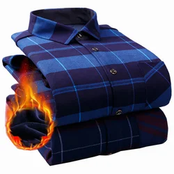 Chemise chaude à carreaux pour homme, en velours épais, manches longues, coupe cintrée, confortable, par temps froid, hiver 