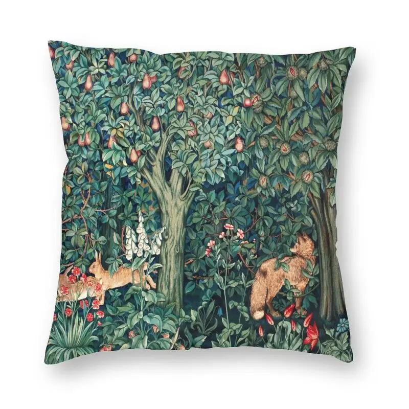 

Fox And Hares By William Morris Cushion Cover 45x45cm Home Decor 3D Printing Floral Textile Pattern Throw Pillow Case for Car