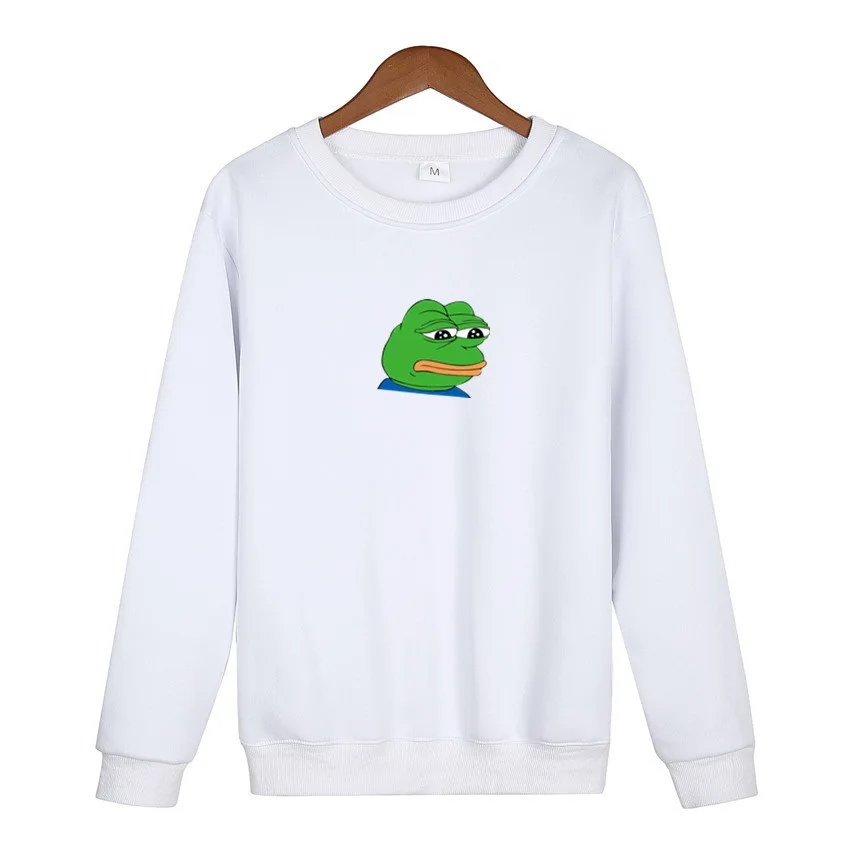 O-Neck Hoodie Sad Frog Print Mens Fashion Brand Sweatshirt Men Women Hoodie Pullover New Autumn Hip Hop Streetwear hoody