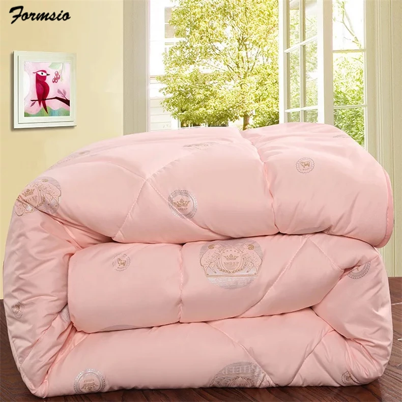 light pink VESCOVO шерстяное одеяло 220*240 queen king size зимнее одеяло со вставкой 200*230 - Цвет: light pink