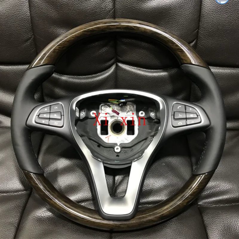 

For Mercedes Benz gle320-400-500 gls left and right sides leather hand-sewn steering wheel cover black leather black line