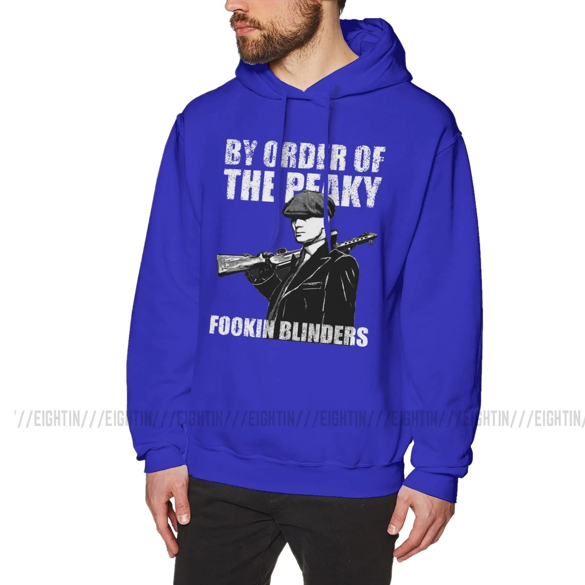 Мужская толстовка с капюшоном The Peaky Fookin Blinders, очищенный хлопок, осень, новинка, толстовки с капюшоном, топы - Цвет: Синий