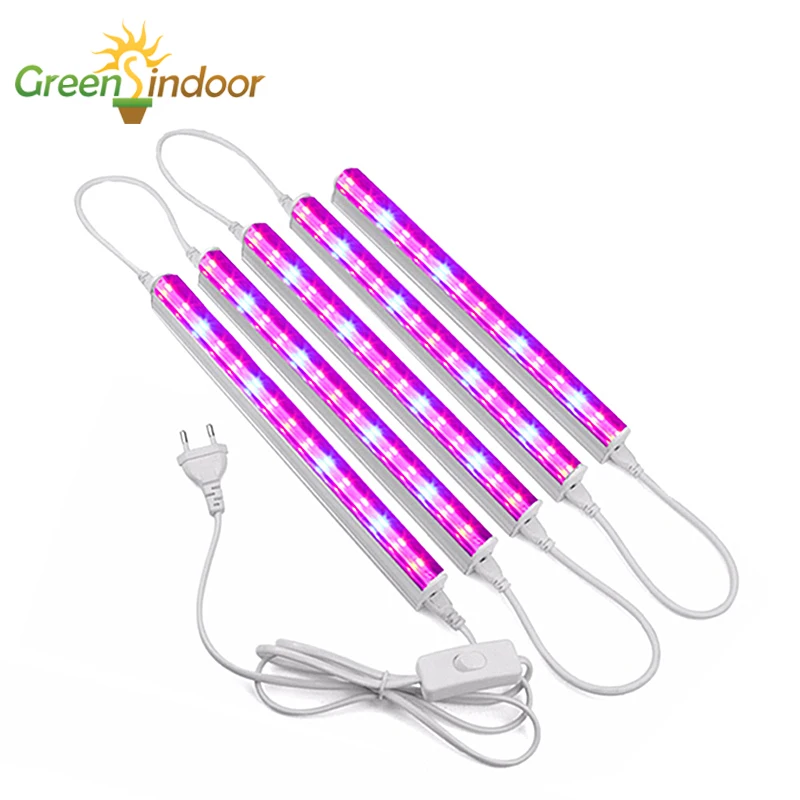 

110V 220V Full Spectrum Led Grow Light T5 Tube EU US Plug LED Phyto Lamps Grow LED Lamp Bar Light Hydroponic Plant Growth Light