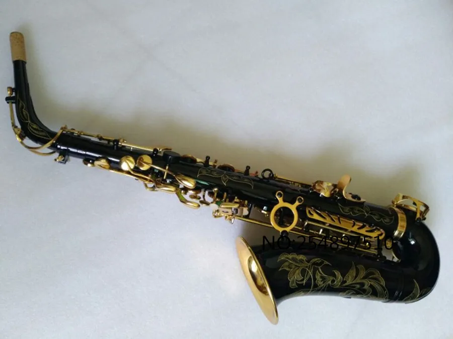New Hot sale Alto saxophone black brass engraving mode black gold Sax musical instruments professional Alto saxophone case