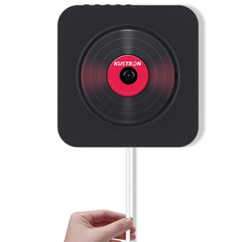 Black ABKT-Kustron настенный Bluetooth Cd-плеер Bluetooth пренатальный динамик Студенческая английская обучающая машина Hifi Динамик Usb накопитель - Цвет: Black