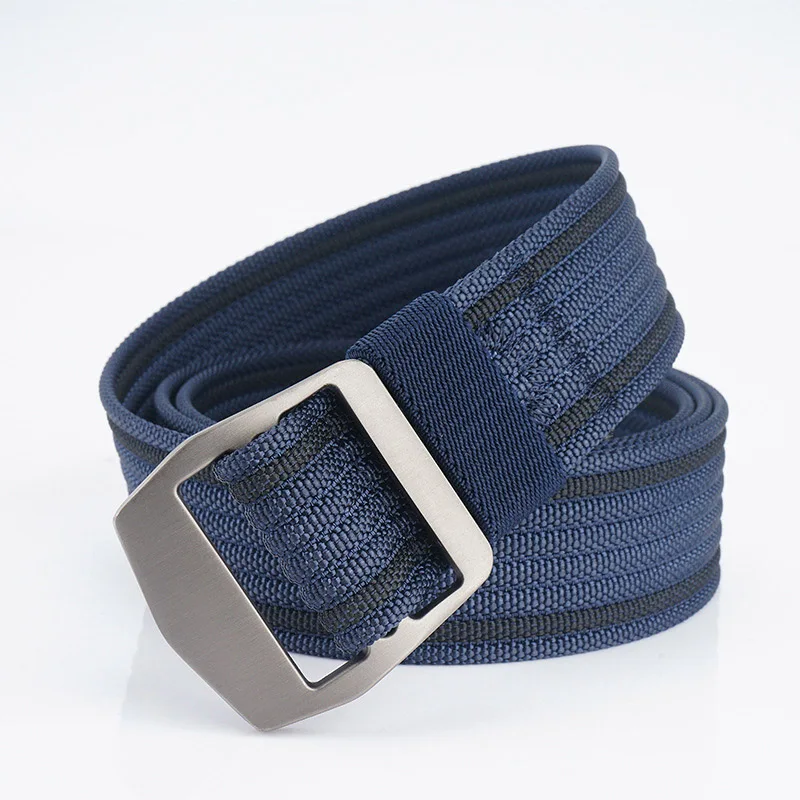 F Royal blue Пояс в стиле унисекс, качественная нейлоновая гладкая Пряжка для мужского ремня, повседневные ковбойские брюки с пряжкой из сплава, дикие пояса 125 см - Цвет: F Royal blue