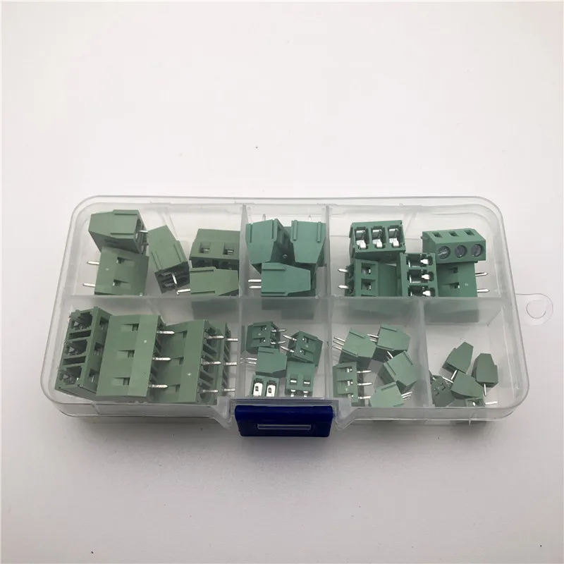 

40 шт. (8 видов) 2,54/3,8/5,0/7,5 мм Шаг 2/3 Pin PCB Крепление винтовой клеммный блок СОЕДИНИТЕЛЬ НАБОР