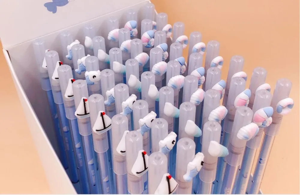 korea creative conch gel pen cute cartoon neutral pen student prize pen office black writing pen promotion gift pen 48pc/lot