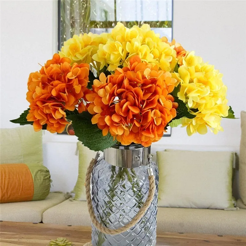 3pcs/bouquet Artificial Flowers Silk Hydrangea Bride Bouquet Wedding Home Decoration Accessories For Vase Flower Arrangement