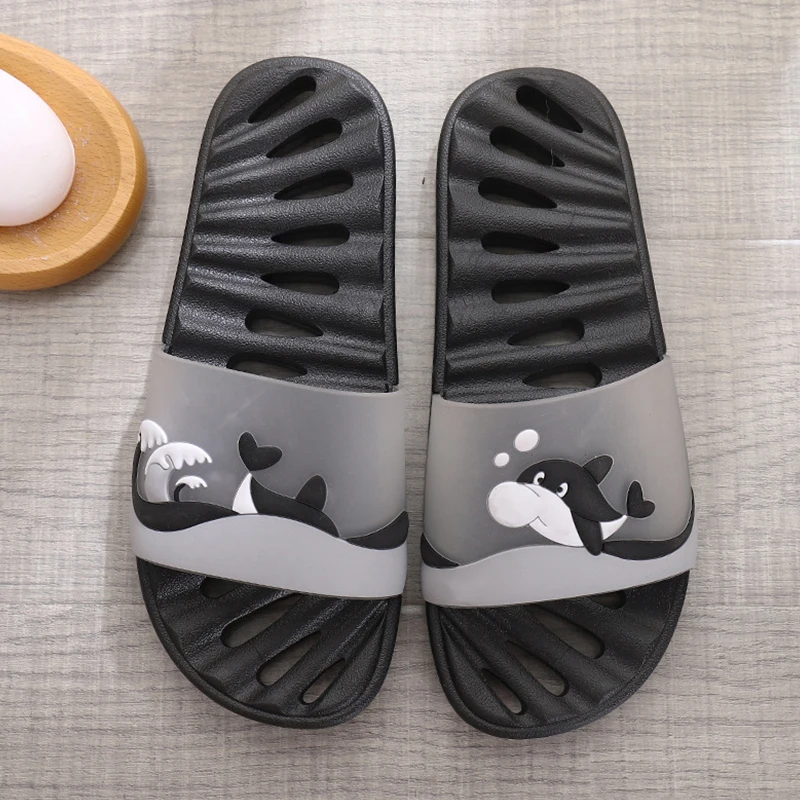 

Women's Slippers Hollow Lovely Cartoon Slides Women Fashion Female Summer Slippers PVC Massage Bathing Slippers