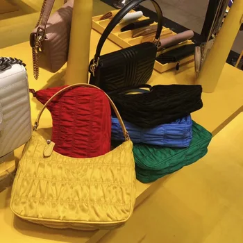 

2020 Fold Cloud Totes Bags for Women Underarm Bag PU Leather Womens Handbags Evening Clutch Purses Lady nylon Handbags New