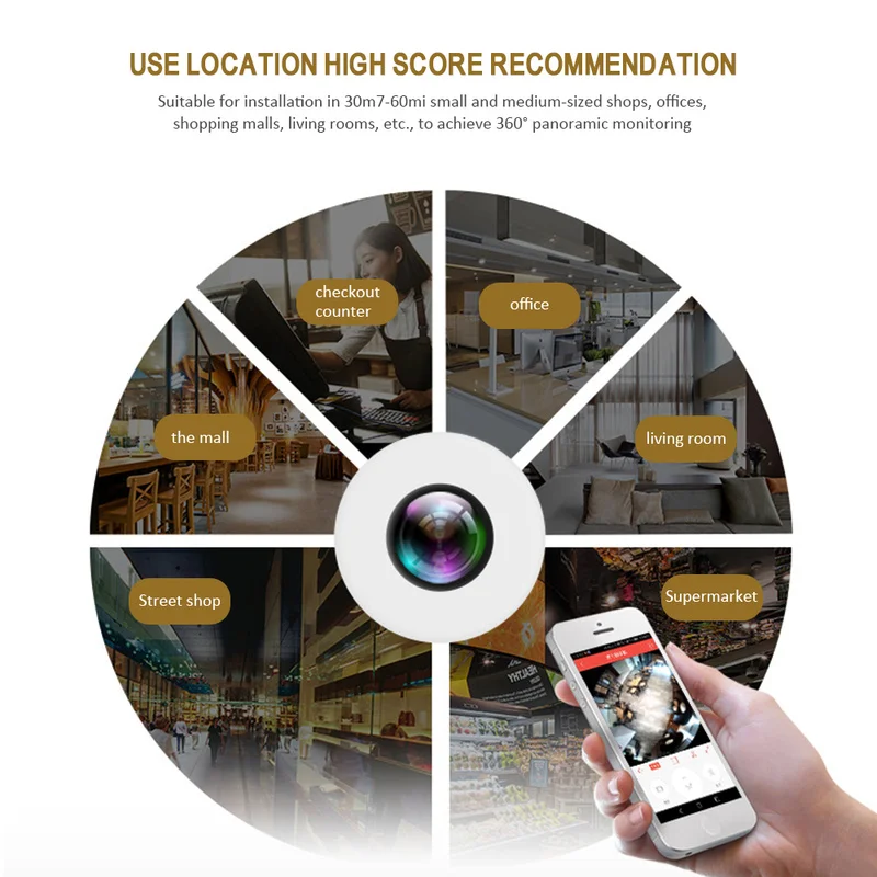 

Panoramic WIFI Smart Light Bulb Lamp Camera Home Security Camera Surveillance Camera Wireless Security Camera 360 Camera