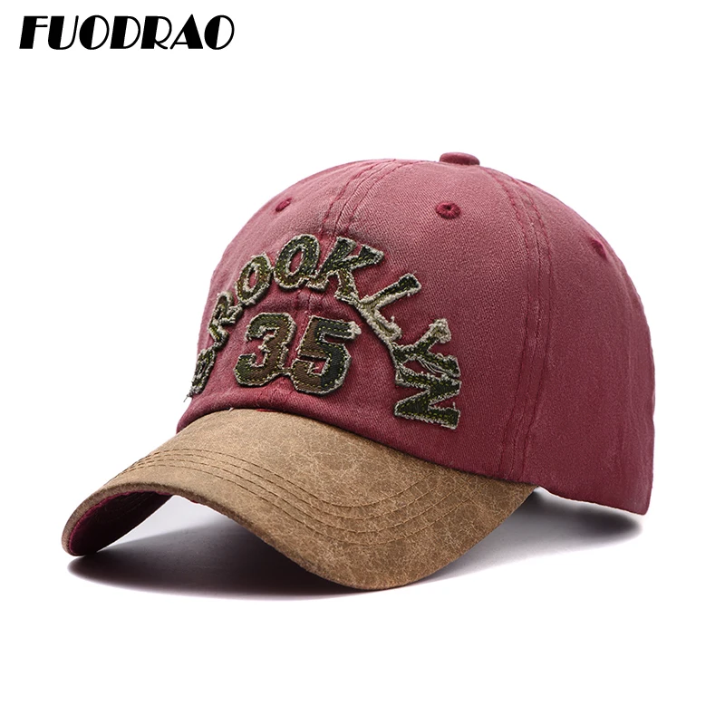 

FUODRAO High Quality Adjustable Baseball Cap Men Hip Hop Caps Cotton Women Outdoor Sports Hats Snapback Embroidery Dad Hat B24