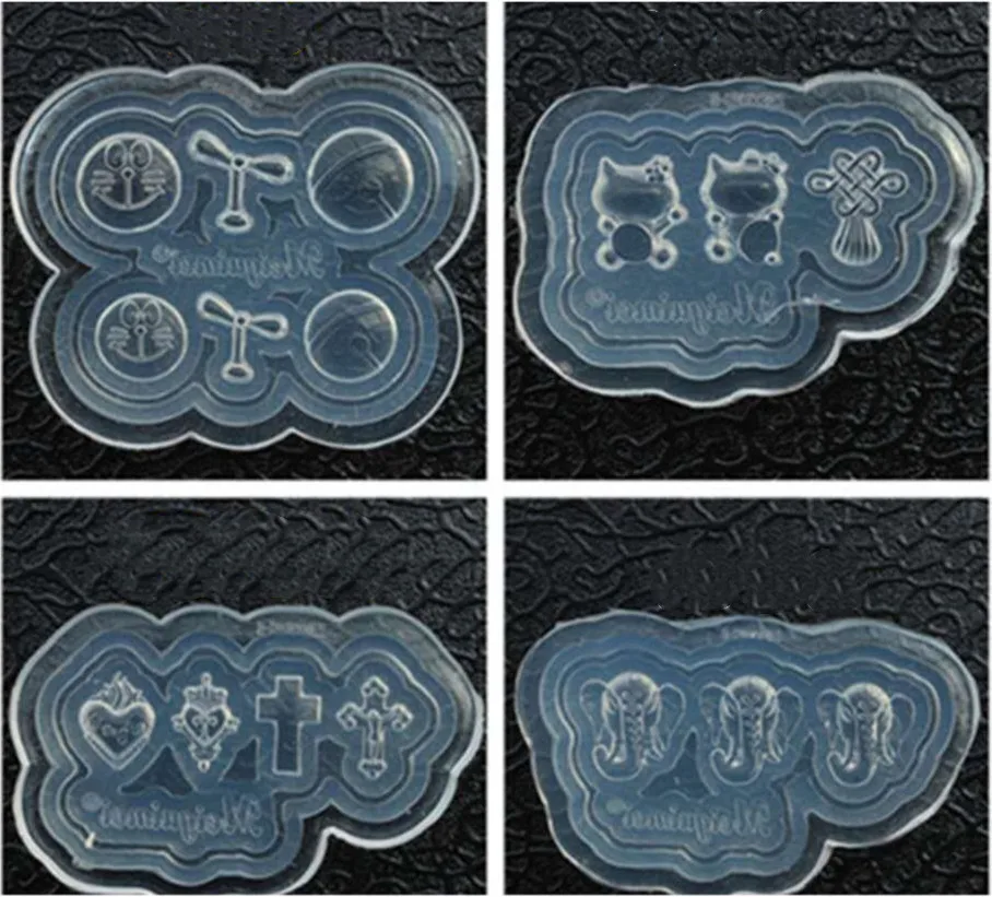 

3D Carving Silicone Mold Nail Stamping Elephant Jesus on Cross Pattern UV Gel Acrylic Crystal Nails Template 4 Style