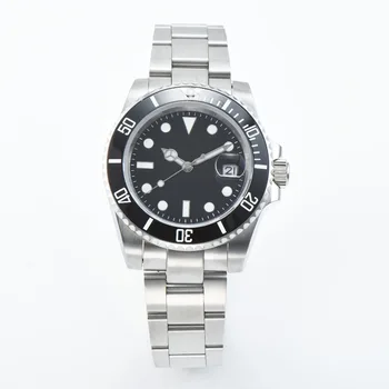 

40 mm Black sterile luminous dial sapphire crystal ceramic bezel date Automatic movement men's watch