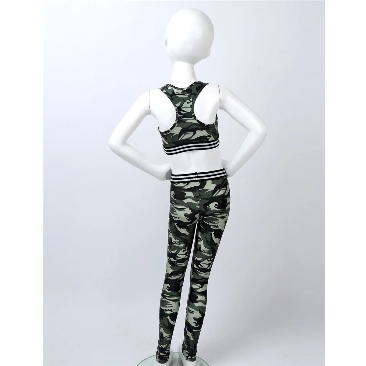 GW CLASSYOUTFIT Girls Kids T-Shirts & Shorts Set Army Camouflage Vest Tops hot Pants Racer Back