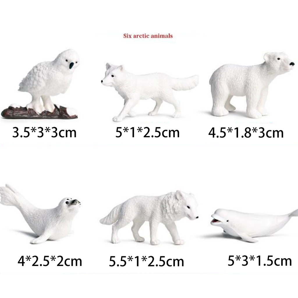 12 Pieces Polar Animals Model - Simulation Polar Animal Figurines for Home Collection Kids Science and Nature Toys