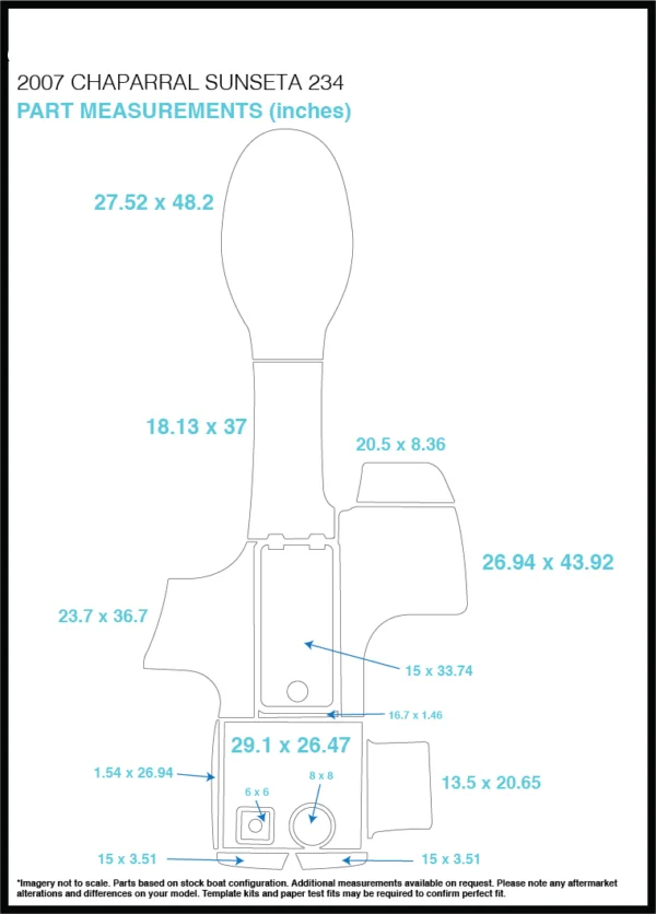 2007 Chaparral Sunesta 234 Cockpit Pad лодка EVA Тиковый настил 1/" 6 мм