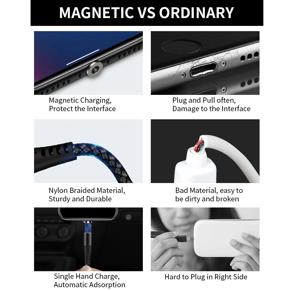 Swalle Магнитный кабель Micro usb type C Быстрая зарядка Microusb type-C cabo Зарядное устройство usb для iphone/Android usb кабель