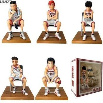 

SLAM DUNK Shohoku Bench Statue Takenori Akagi Rukawa Kaede Hanamichi Sakuragi Mitsui Hisashi White Ver. Anime PVC Action Figure