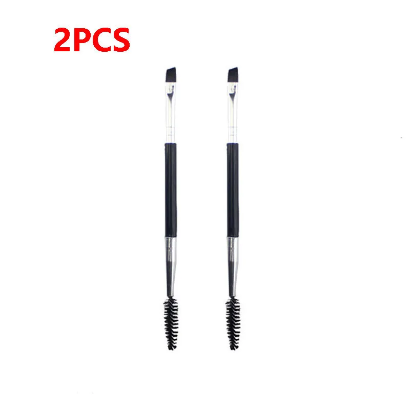 black 2pcs 2 шт., кисть для бровей, профессиональная, для бровей, тушь для ресниц, расческа, кисти для макияжа, для красоты, карандаш для бровей, инструмент и аксессуары - Handle Color: black 2pcs