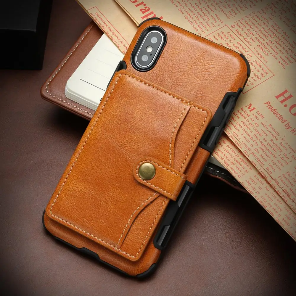 Classic Leather Case For Iphone X Xr Xs Max Card Holder Tpu Pu Back Cover Iphone 6 6s 7 8 Plus Flip Protective Wallet Cover Case Wallet Cases Aliexpress