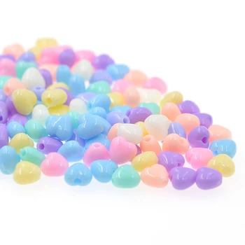 

Candy Color Love Heart Beads 7mm/10mm Plump Glossy Acrylic Heart DIY Spacer Beads for Jewelry Making Children Gift