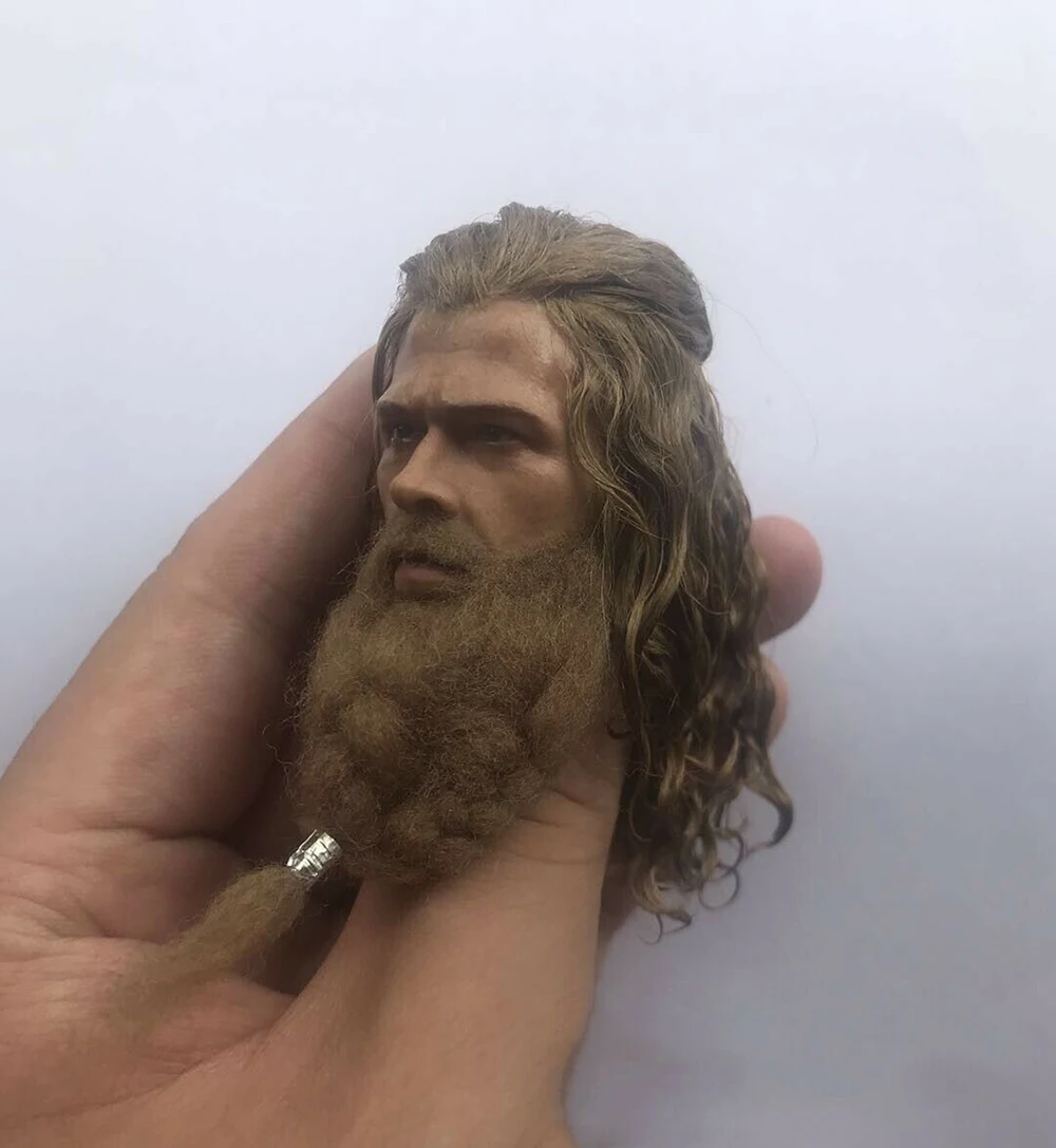 

1/6 Fat Planted Hair Thor Head Sculpt Thor Head Model Fit 12'' Action Figure Collection for 12inches male body For collection