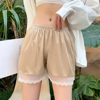 

Maidy Summer Women Casual Safety Short Pants Plus Size Ladies Knickers Satin Lace For Female Boyshort Home Shorts Safety Panty