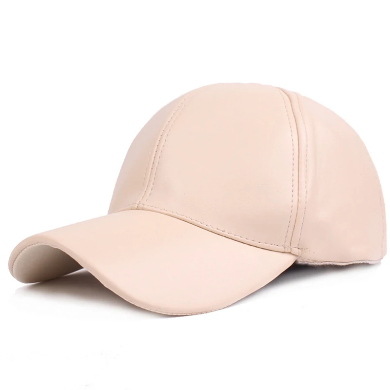 Women Men PU Leather Tennis Cap Unisex Snapback Outdoor Adjustable Trucker Hats Casual Men Bone Casquette Sun Hat Gorras - Цвет: BG
