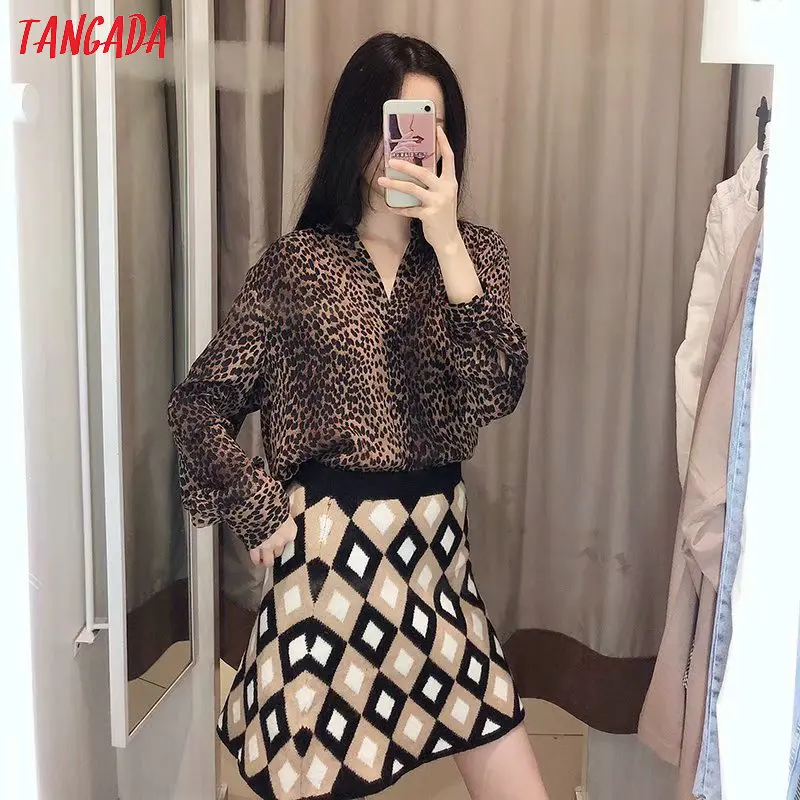 Tangada, женские юбки с ромбовидным узором, вязаные, тянущиеся, высокая талия, корейский стиль, женская юбка-карандаш, faldas mujer, 4M105
