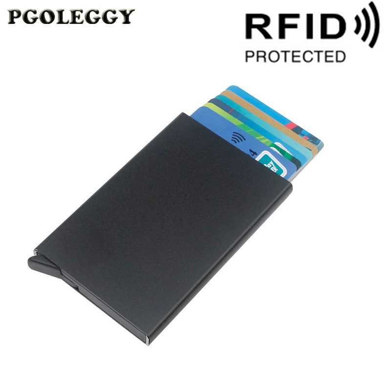 

Credit Card Holder Men And Women Metal RFID Anti-theft Automatic Vintage Aluminium Box Fashion Card Wallet Business Card Holder