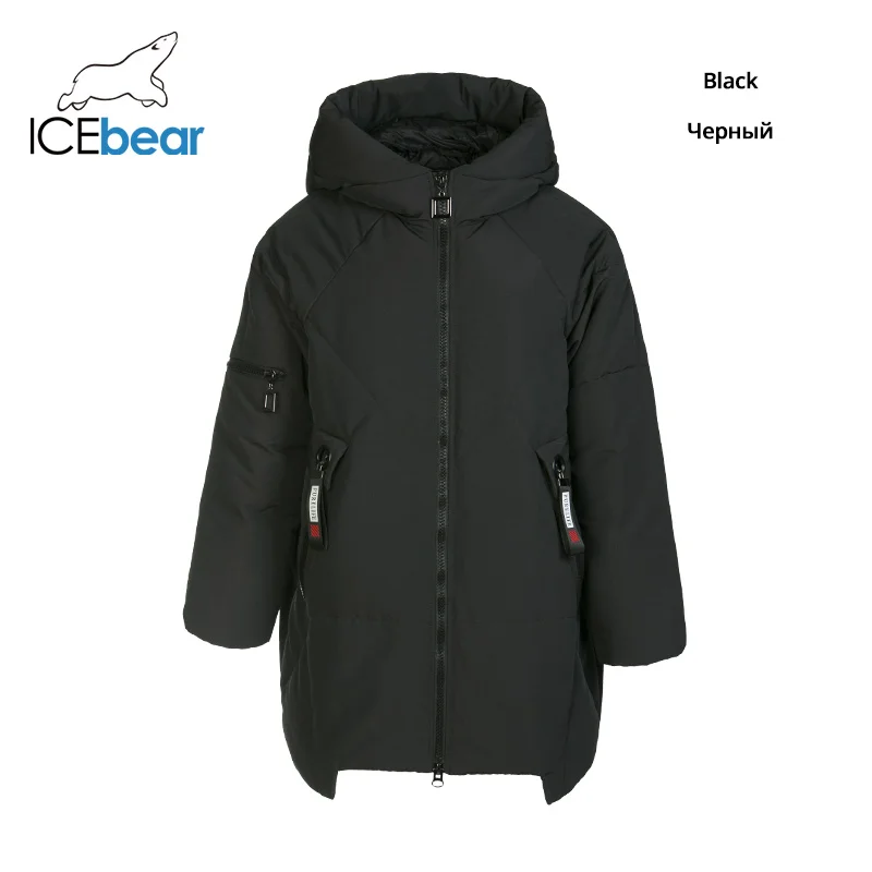 ICEbear зимний длинный женский пуховик модная теплая Женская куртка с капюшоном Брендовая женская одежда GN218328P - Цвет: G901
