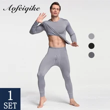 1 комплект, кальсоны, зимние мужские комплекты термобелья, круглый вырез, простое, сохраняющее тепло, для мужчин, мужская одежда для сна, домашняя одежда