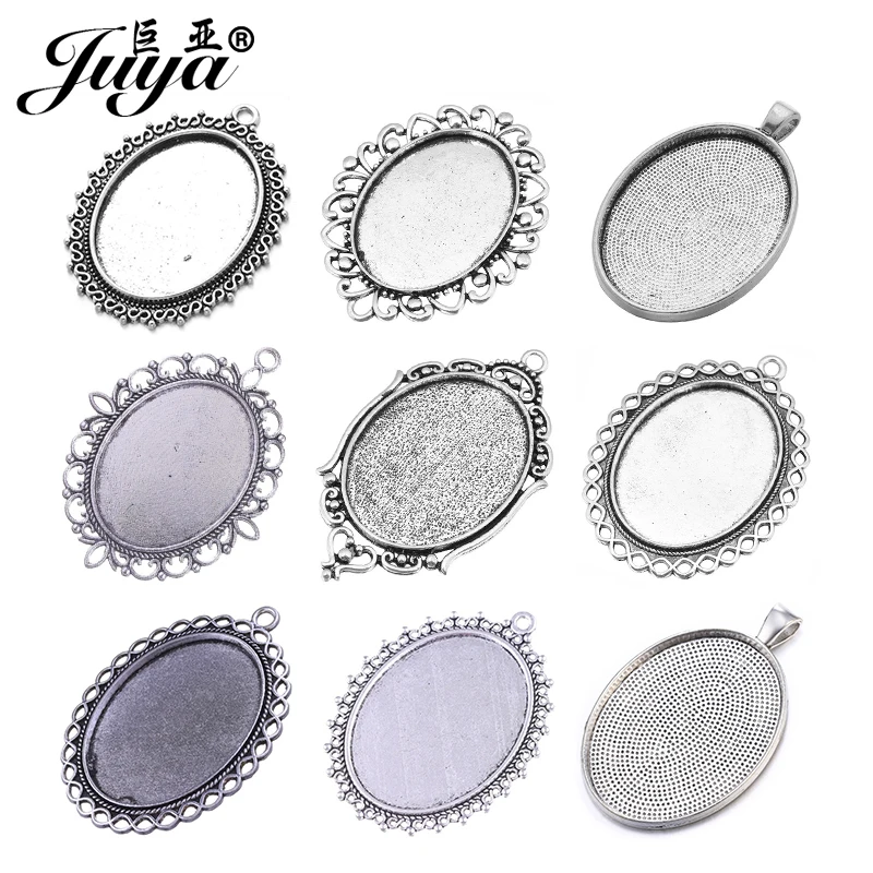 Kit ciondolo fai da te. Cabochon in vetro da 20 mm e vassoio per ciondolo rotondo color argento, ciondolo con foto fai da te, piccolo ciondolo vuoto, gioielli fai da te, artigianato