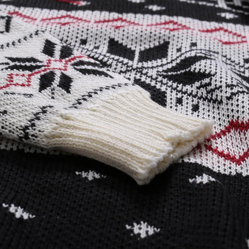 LOOZYKIT Мужской Повседневный свитер с круглым вырезом и принтом оленя, осенне-зимний Рождественский пуловер, вязаный джемпер, свитера, приталенный пуловер для мужчин