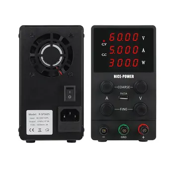 

4Digits Switch Lab DC Power Supply Adjustable Digital Display Laboratory Practical Power Source 60V 5A