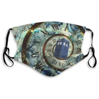 

Dust Mouth Mask, Tardis Police Box Printed Reusable Breathable Dust-proof Mouth Masks With Replaceable Filter (One Mask + 2