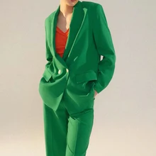 Za abrigo informal de oficina para mujer, chaqueta holgada con botones y solapa, de manga larga, con bolsillo decorativo, primavera 2021