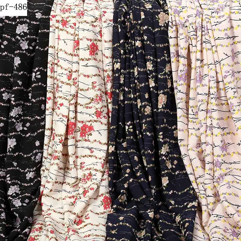 New Printed Chiffon Floral Fabric Spot Fragmented Paris Pearl | Дом и сад