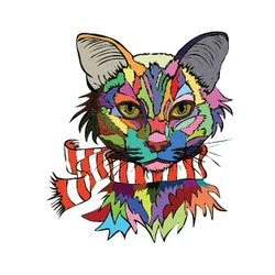 Novo colorido cachecol gato quebra cabeça de madeira 3d diy a3 a4 a5 pop bloco alienígena animal jogo de quebra cabeça 100 200 300 grama para crianças caixa de presente da criança
