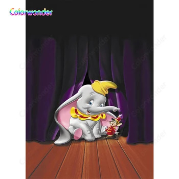 

Cartoon Dumbo Little Mouse Baby Shower Backdrop Children Birthday Party Decor Background Banner Vinyl Studio Props Photo Booth