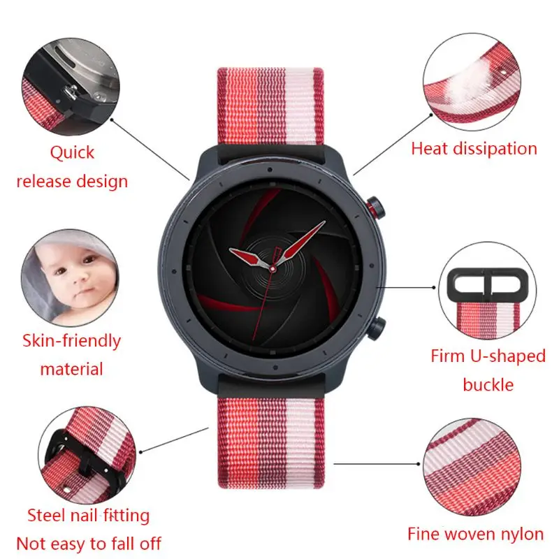 Дышащий нейлоновый ремешок для часов Huami AMAZFIT GTR 42 мм/47 мм 3XUE