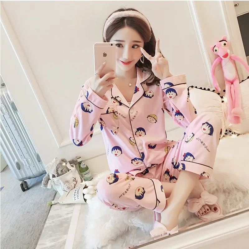

Pajamas Women's Spring And Autumn Tracksuit Plus-sized 0243 # Price Control 55 Yuan 6535 Double-Sided Thick-Japanese Korean Hood